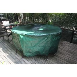 Altadex Funda Protectora para Mesa y Sillas Ø205x90cm - Polietileno 100g/m² Impermeable y Transpirable, Uso Interior/Exterior, Verde