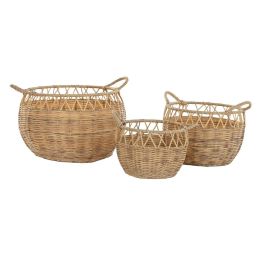 Cesta Basicos DKD Home Decor Natural 38 x 34 x 38 cm Set de 3