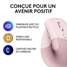 Logitech Ratón Avanzado Mx Ergonómico Vertical Inalámbrico 4000Ppp Diestro Rosa