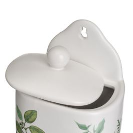 Salero con Tapa GREENS Blanco Verde Gres 500 ml 12 x 8,5 x 15 cm Salero con Tapa GREENS Blanco Verde Gres 500 ml 12 x 8,5 x 15 cm