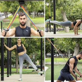 Set de Bandas de Resistencia con Accesorios y Guía de Ejercicios Rebainer InnovaGoods 5 Unidades