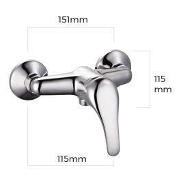 Edm Grifo Monomando de Ducha Empotrado Serie Saona Cromado con Accesorios Cartucho Cerámico Cuerpo Latón Mango Zinc