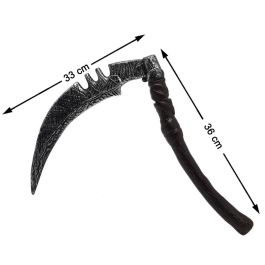 Hoz de Plástico con Mango Marrón y Hoja Gris 33cm para Disfraces de Muerte o Esqueleto Halloween Precio: 1.49999949. SKU: B1A274QJSV