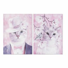 Cuadro Shabby DKD Home Decor Rosa Lila 1.8 x 70 x 50 cm (2 Unidades) Precio: 9.5900002. SKU: B16YGMR3GW