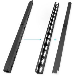 Digitus Canales para gestión de cables 42U para armarios de red y servidores, Panel de acero, Negro, 2 piezas