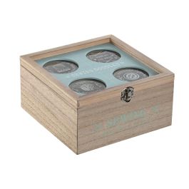 DKD Home Decor Costurero Vintage Natural Verde Menta MDF Cristal 20 x 10 x 20 cm (4 Unidades) Precio: 30.50000052. SKU: B1D33VNWFG