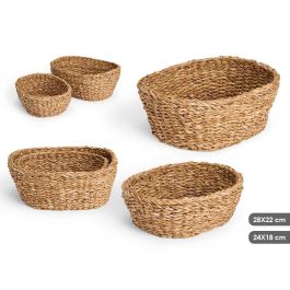 Giftdecor Set de 2 Cestos Ovalados de Alga de Mar Marrones 28x22 cm - Incluye cesto pequeño 23x17x8.5 cm (12 Unidades) Precio: 8981.89000027. SKU: B1ALYFMQ26
