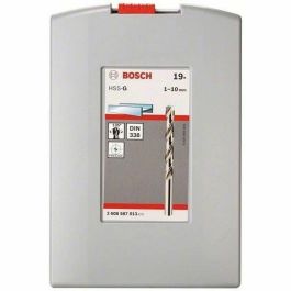 Bosch Juego de brocas helicoidales HSS-G para metal, 1-10 mm, ángulo de punta 135°, DIN 338, surtido ProBox 19 piezas