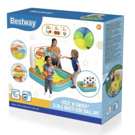 Bestway Piscina Hinchable Infantil Juegos Canastas con Pelotas y Bolas 120x107x84 cm +2 Años Jardin 52728