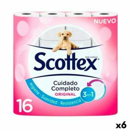 Papel Higiénico Scottex Original Blanco 16 Piezas (6 Unidades)