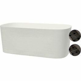 Jardinera con reserva de agua - GARDEN ID Respect - Blanco 50 x 17 cm - 100% residuos domésticos - 100% reciclable - Superficie estructurada. Jardinera con reserva de agua - GARDEN ID Respect - Blanco 50 x 17 cm - 100% residuos domésticos - 100% reciclable - Superficie estructurada.