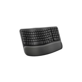 Logitech Wave Keys Teclado Ergonómico Inalámbrico con Reposamuñecas Acolchado y Diseño Ondulado, para Múltiples Dispositivos