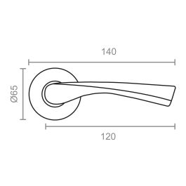 Edm 707 Juego Roseta para Puertas de Paso, Latón Satinado, Aluminio, Ø 65 x 120 mm