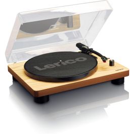 Lenco LS-50 Tocadiscos de Tracción por Correa, Color Madera, con Amplificador Integrado, 33/45/78 RPM y USB 2.0