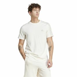 Camiseta de Manga Corta Hombre Adidas Essentials 3 Bandas Blanco L