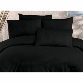 Juego de Cama 220x240 cm con 2 Fundas de Almohada 60x60 cm 70% Poliéster 30% Algodón Negro ASI8683743939176
