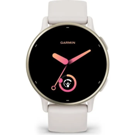 Garmin GAR0753759324919 Vivoactive 5 Reloj GPS conectado con WiFi, 30,4 mm (1.2), Crema Oro con correa Beige
