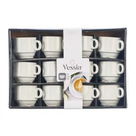 Taza Porcelana Apilable 90 Ml Vessia 8X5CM (48 Unidades) Taza Porcelana Apilable 90 Ml Vessia 8X5CM (48 Unidades)