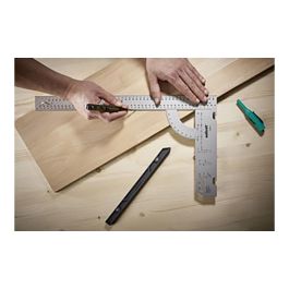Wolfcraft Escuadra Universal 300 mm con Tope Extraíble para Uso Profesional y Doméstico