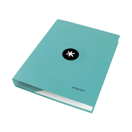 Antartik Carpeta de Anillas A4 Forrada 4 Anillas 25 mm Redondas Color Menta