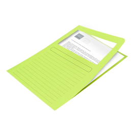 Q-connect Subcarpeta Cartulina Verde DIN A4 con Ventana Transparente 120 gr Certificado Blue Angel