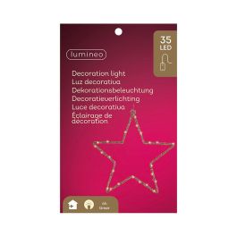 Lumineo Estrella LED Decorativa Dorada Luz Cálida Interior 38x38 cm con Temporizador