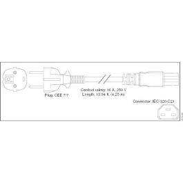Cisco PWR-CAB-AC-EU= Cable de Alimentación AC 4.25m CEE7/7 a C21 acoplador, para Cisco ASR 9000 250V 16A
