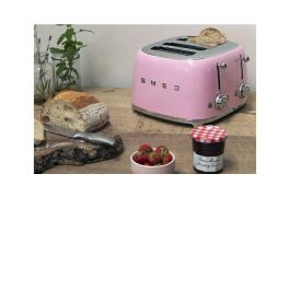 Smeg TSF03PKEU Tostadora 4 Rebanadas Doble Ranura 50s Style Rosa