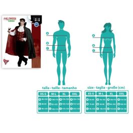 Disfraz Vampiro Hombre Adulto Halloween - Capa, Camisa y Pantalón Talla XS-S