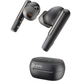 Poly Voyager Free 60+ UC M 7Y8H0AA Auriculares Bluetooth ANC con estuche de carga táctil y adaptador BT700, negros, 24h autonomía