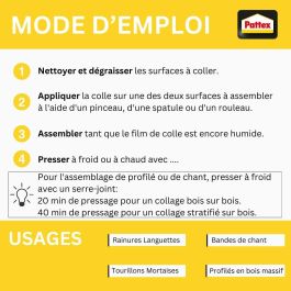 Pattex Pegamento Classic 750gr para Montaje, Revestimiento y Laminado de Superficies | Adhesivo de Acetato de Polivinilo en Dispersión Acuosa