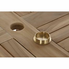 DKD Home Decor Mesa Comedor Plegable de Jardín y Terraza en Teca Marrón 120x120x75 cm - Set 5 Piezas (Mesa y 4 Sillas)