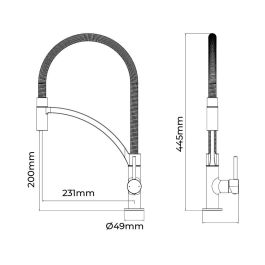 Edm Grifo Monomando de Cocina Caño Alto Serie Ibiza Cromado - Latón y Zinc con Cartucho Cerámico
