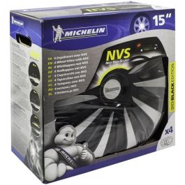 Michelin Tapacubos 15" ABS Bicolor Edición Carbono con Sistema NVS Seguridad Visión Nocturna - Lote de 4