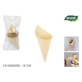 Set de 8 conos de madera Algon 18 cm (24 Unidades) Precio: 20.59000009. SKU: B1GEERW685