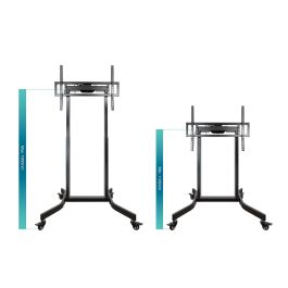 Tooq Lux Soporte de Suelo con Ruedas y Regulación Eléctrica de Altura para Pantallas 55"-100", Negro Tooq Lux Soporte de Suelo con Ruedas y Regulación Eléctrica de Altura para Pantallas 55"-100", Negro