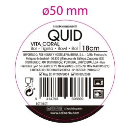 Bol Cerámico Coral Vita Quid 18 cm (6 Unidades)