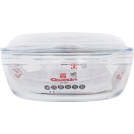 Quttin Cacerola Redonda de Vidrio con Tapa 2.2 + 0.8 Litros, 26.5 x 23 x 11 cm (3 Unidades)