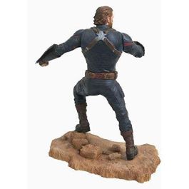 DIAMOND SELECT Estatua Capitán América Vengadores Avengers 3 Marvel PVC 23cm con Escudos Wakandianos en Base Personalizada
