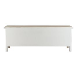 DKD Home Decor Mueble TV Árabe de Abeto y MDF Natural Blanco, 140x40x50 cm, con 2 Cajones y 2 Puertas