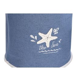 DKD Home Decor Cesta Ropa Atlantico Poliéster Beige Azul 40x40x45.5 cm Set de 5 Colores Surtidos Aleatorios