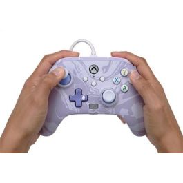 Power A Mando con Cable Mejorado XBGP0001-01 para Xbox Series X/S Remolino Lavanda, Diseño Ergonómico, Botones Asignables, Funciona con Xbox One y Windows 10/11