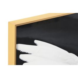 DKD Home Decor Cuadro Moderno Mujer Plumas Blanco Negro 80 x 60 x 3 cm (2 Unidades)