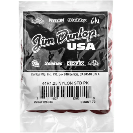 DUNLOP Pack 72 Púas Nylon / Standard - 1,25 Mm