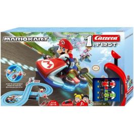 Pista carrera nintendo mario kart, incluye 2 coches (mario y yoshi) 2,4 metros