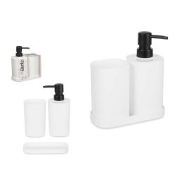 Berilo Set 3 Piezas Baño Plástico Blanco 14.5x17x7.5 cm - Incluye Dispensador, Vaso y Bandeja (12 Unidades) Precio: 34.78999986. SKU: B1JFLR855E