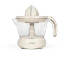 Livoo Exprimidor Eléctrico DOD131C - 25W, Conos Grande y Pequeño, 700ml, Blanco Roto, para Cítricos