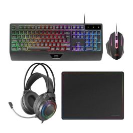 Mars Gaming MCP124PRO - Combo Gaming 4 en 1 Incluye Teclado H-Mech RGB Portugués, Ratón 3200 DPI, Auriculares FRGB y Alfombrilla Nanotextil - Negro Precio: 35.78999952. SKU: B1JTGD7JXW