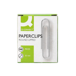 Q-connect Clips niquelados nº 32 mm caja de 100 unidades
