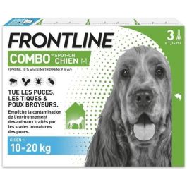 FRONTLINE 3 Pipetas antiparasitarias COMBO Perro - 10 a 20 kg - Pulgas, garrapatas, piojos masticadores